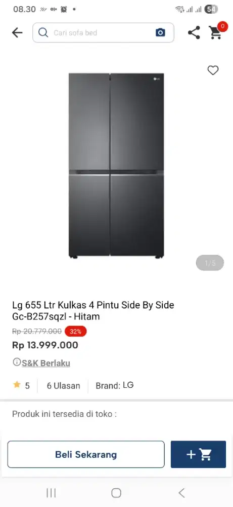 Lg 655 ltr kulkas 4 pintu sbs