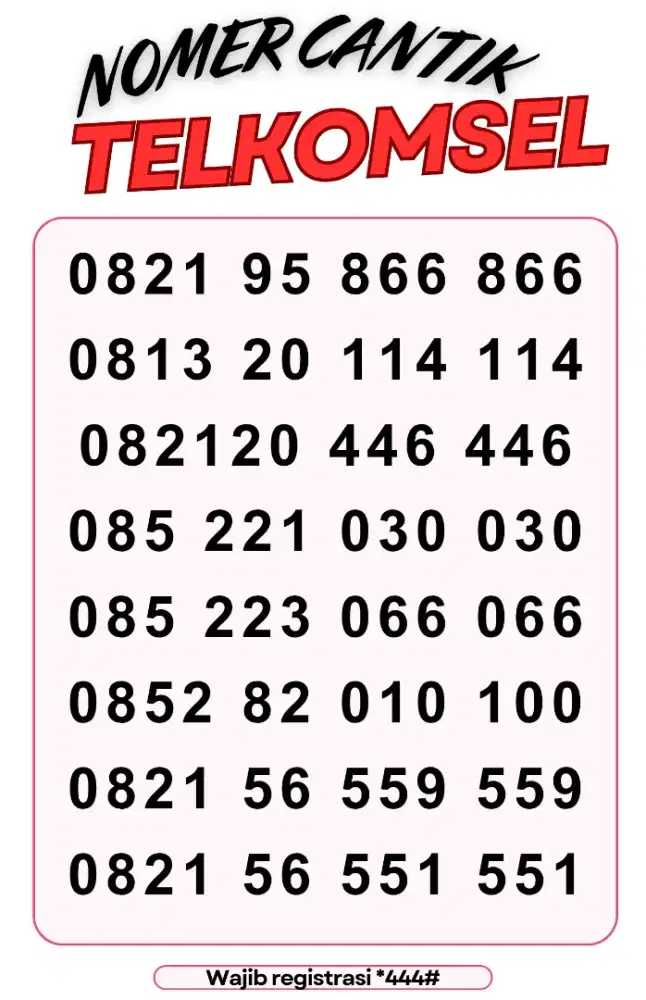 NOMER CANTIK TELKOMSEL , SERIAN ABC ABC & EKOR RATUSAN