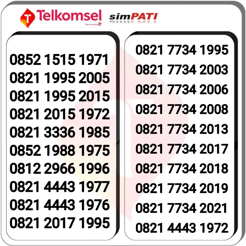 NOMER CANTIK TELKOMSEL , spesial TAHUN KELAHIRAN