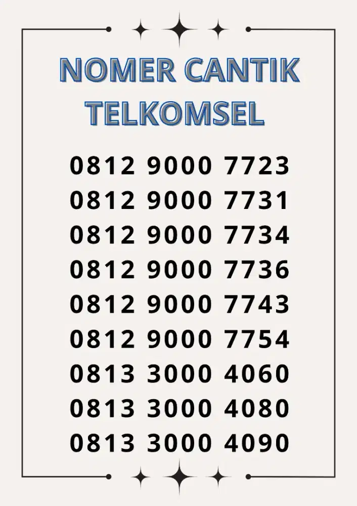 NOMER CANTIK TELKOMSEL , SERIAN RIBUAN DOUBLE
