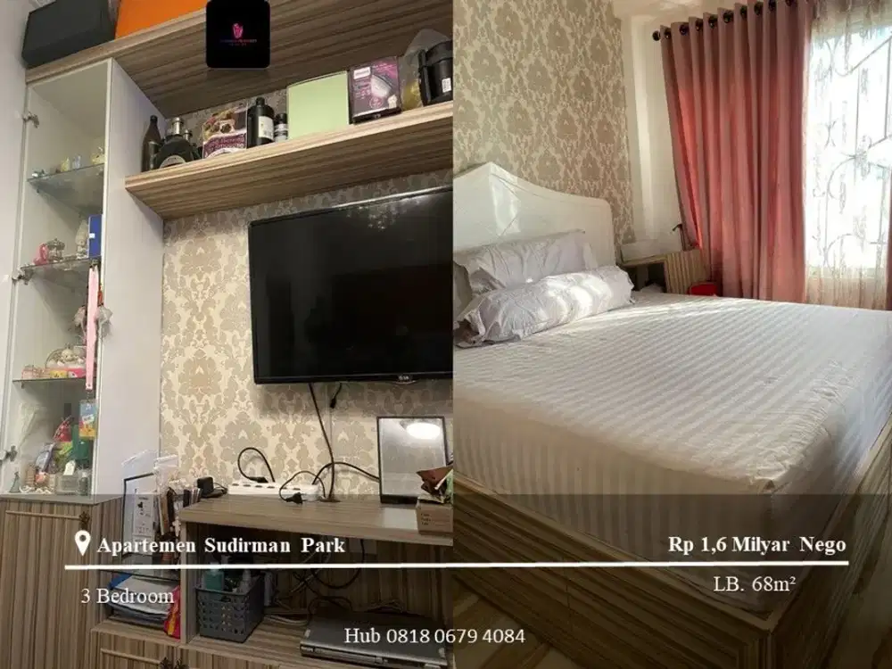 Dijual Apartement Sudirman Park High Floor 3BR Fully Furnished