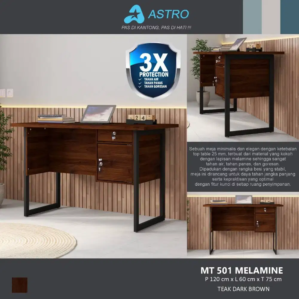 PROMO MEJA KERJA/KANTOR KAKI BESI SALE TERMURAH GRATIS ANTAR