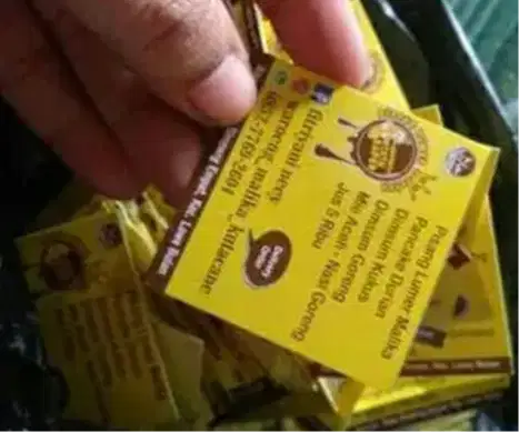 Cutting sticker logo tulisan stiker nama neon box Label Sambel Makanan