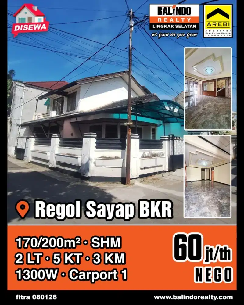 Sewa rumah tengah kota sangat strategis sayap Bkr bandung