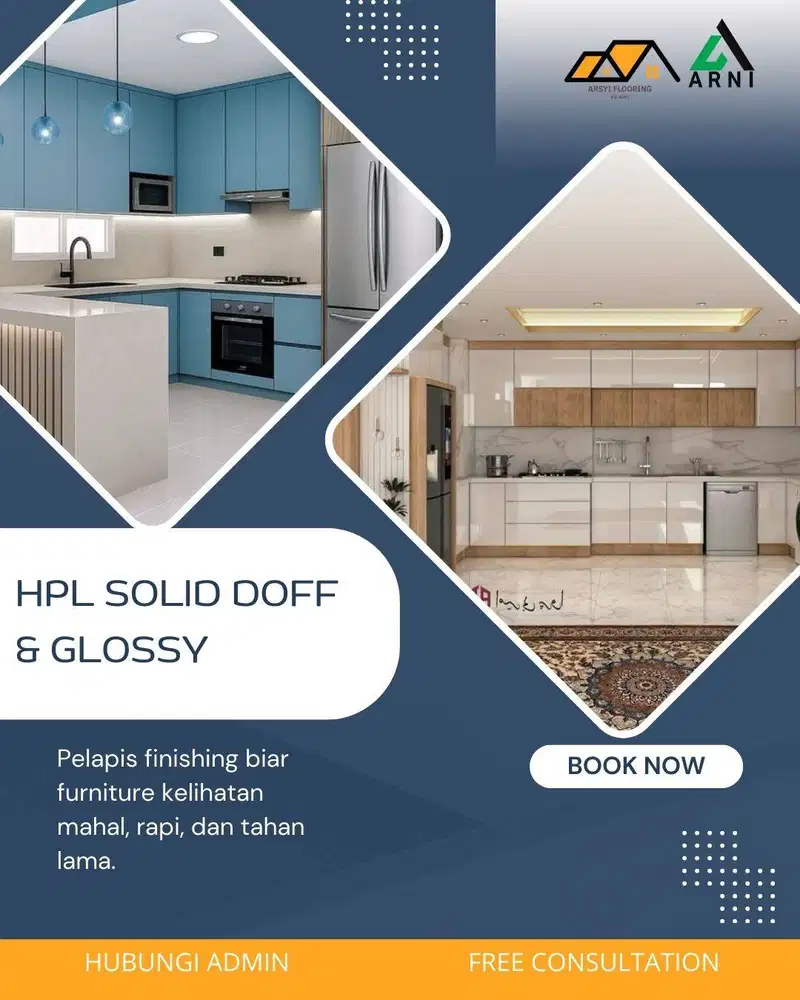 HPL Aidi Solid | Pelapis Kitchen Set Tahan Lama