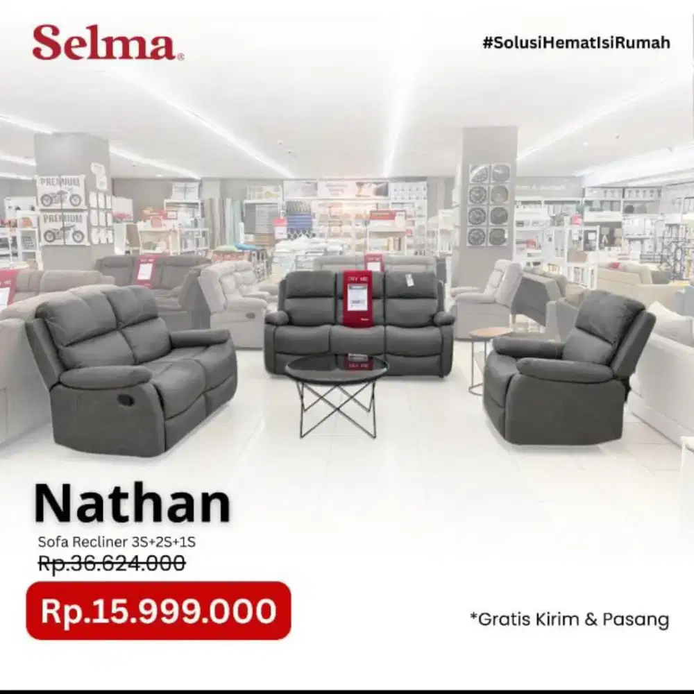 Promo sofa set recliner bisa cicilan