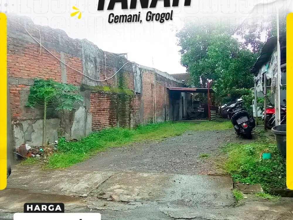 Dijual Tanah Pekarangan Siap Bangun di Kawasan Padat Cemani Grogol