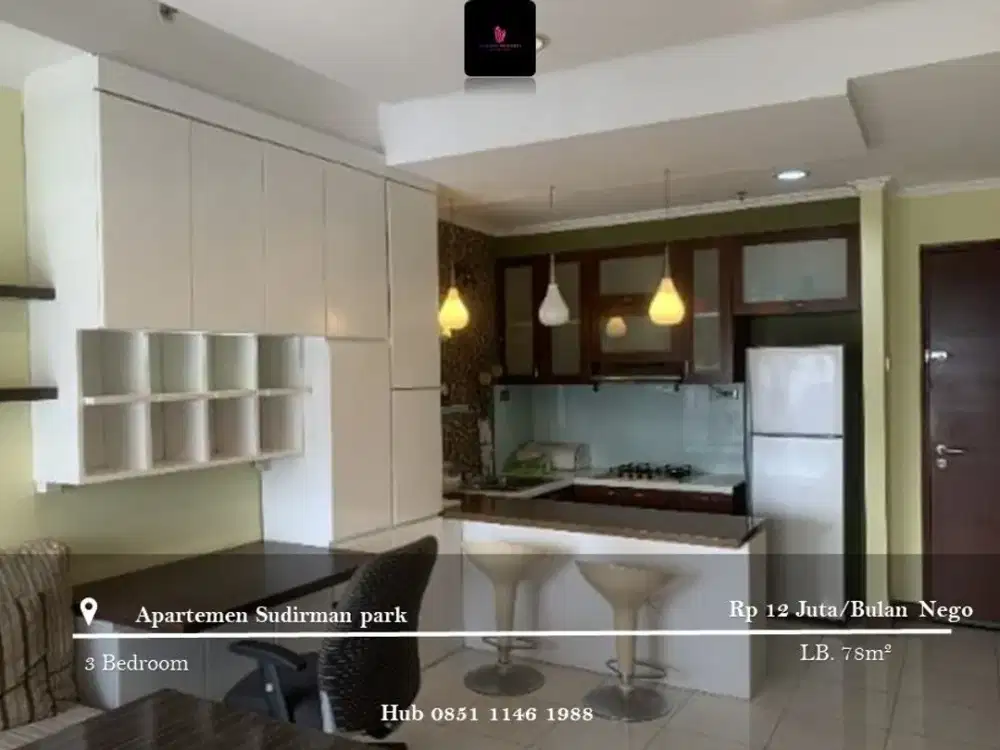 Disewakan Apartement Sudirman Park Low Floor 3BR+1 Full Furnished