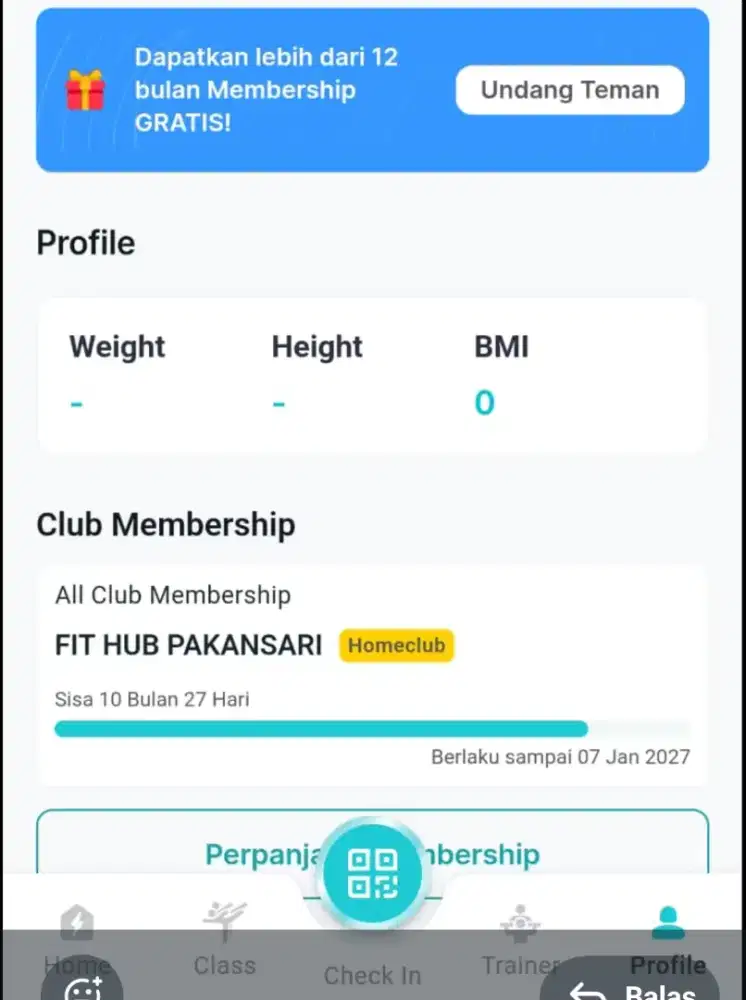 Akun Fit Hub 1 Tahun beserta PT