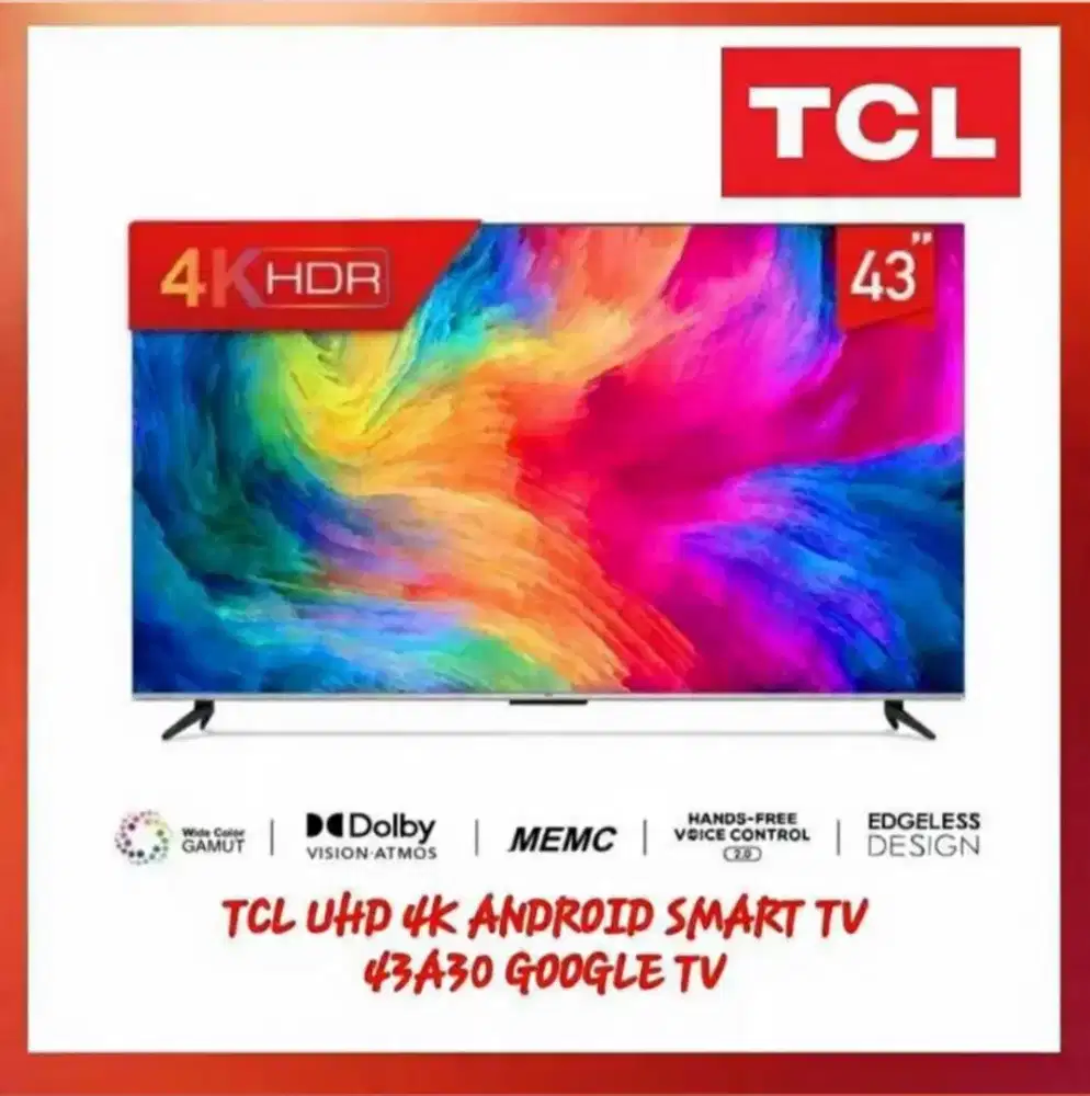 [DIJUAL CEPAT] TCL SMART TV 43 INCH 4K UHD, DOLBY VISION ATMOS