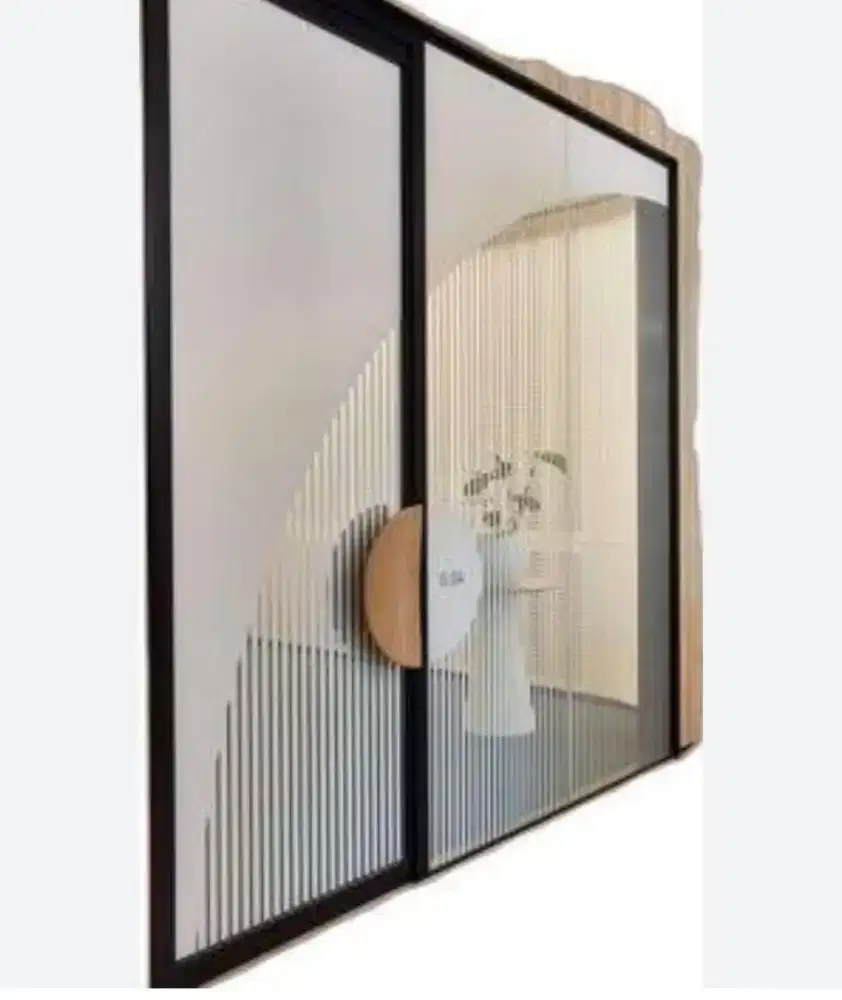 Sticker sandblast buram stiker penyekat kaca film resto kantor murah