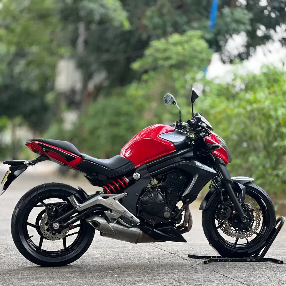 SIAP TOURING! KAWASAKI ER6N 650 ABS 2013 MERAH KM LOW PAJAK PANJANG