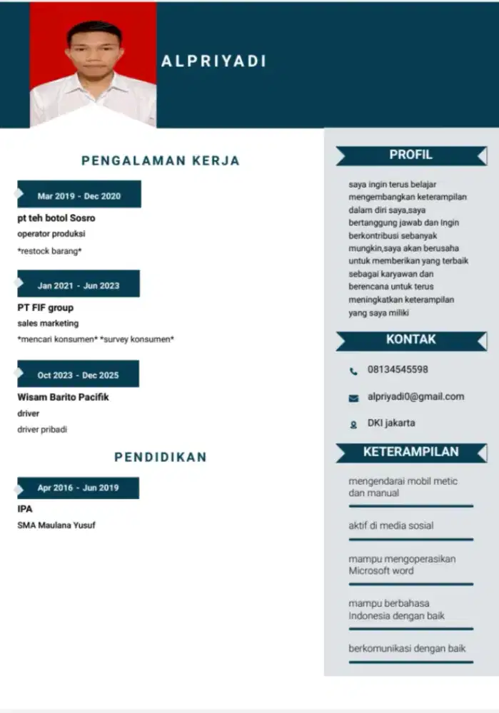 Cari pekerjaan supir