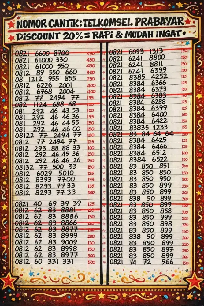 NOMOR PERDANA CANTIK