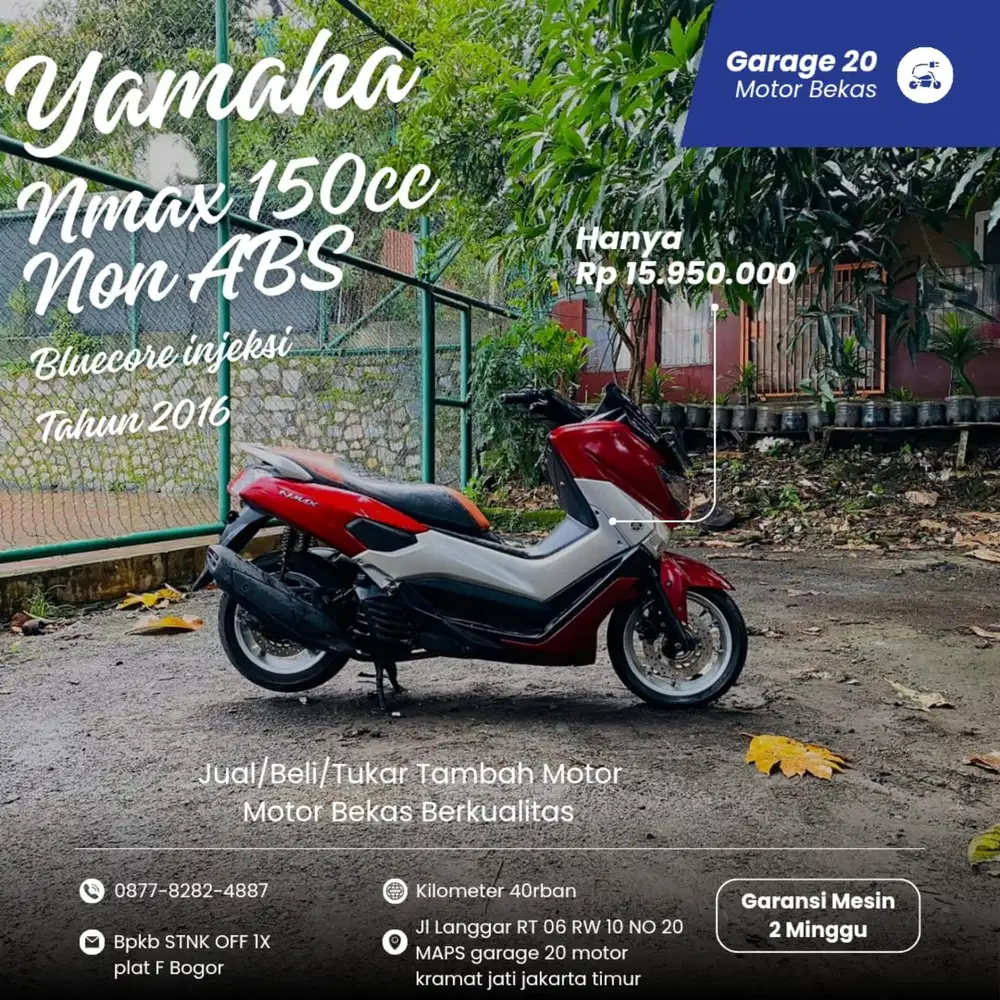 Yamaha NMAX 155cc Non ABS Bluecore Tahun 2016 Pajak Off