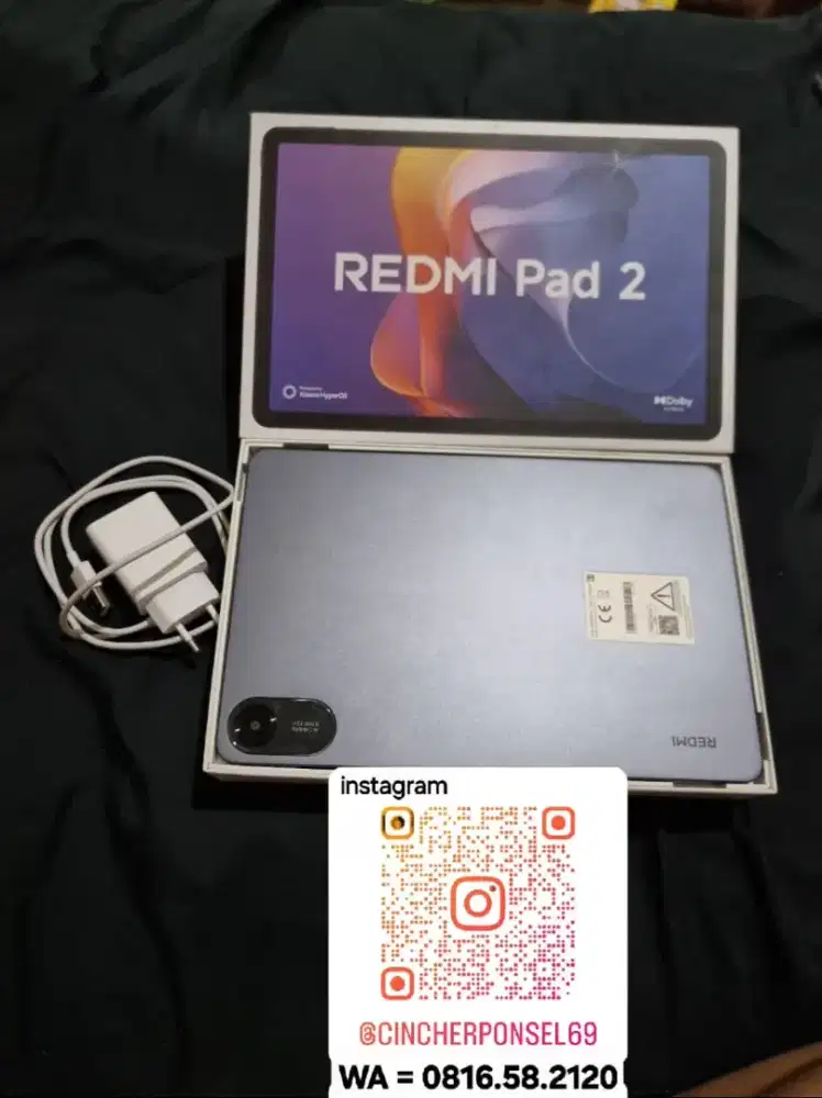 Jual tab REDMI PAD 2 4/128 likenew istimewa grns resmi sampai des 2026