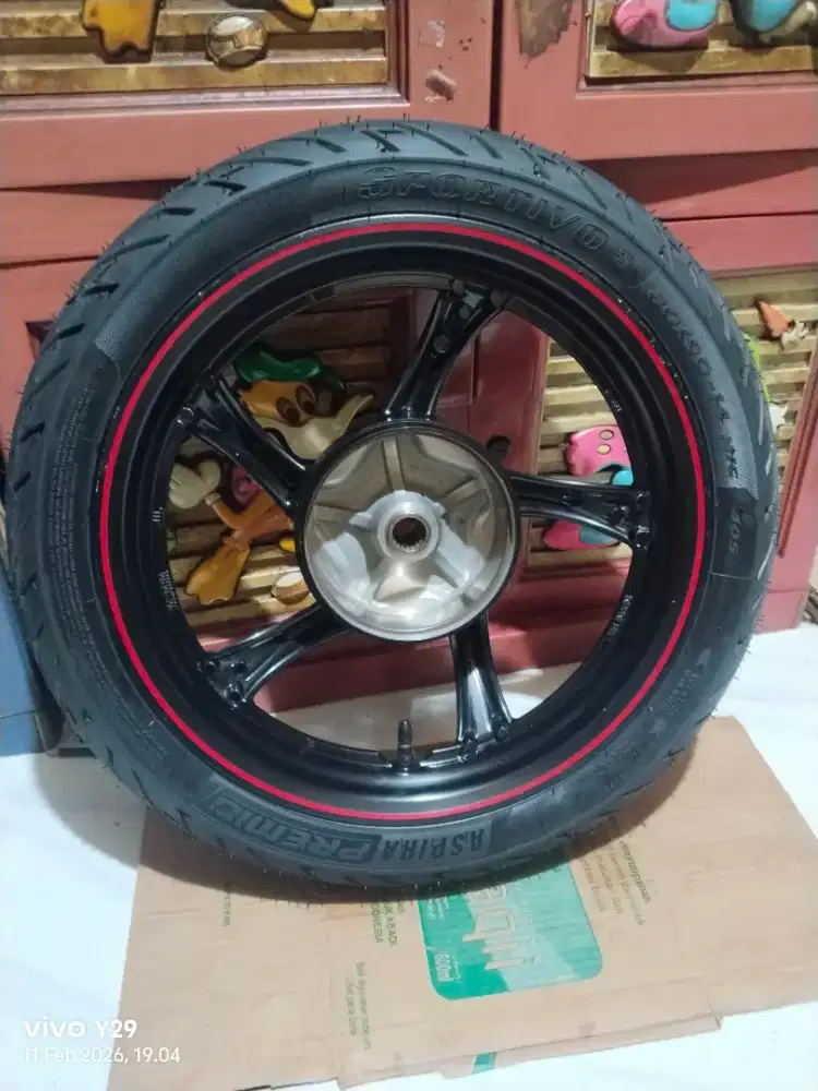 Velg belakang xeon + ban baru aspira premio sportivo 80/90 mulus