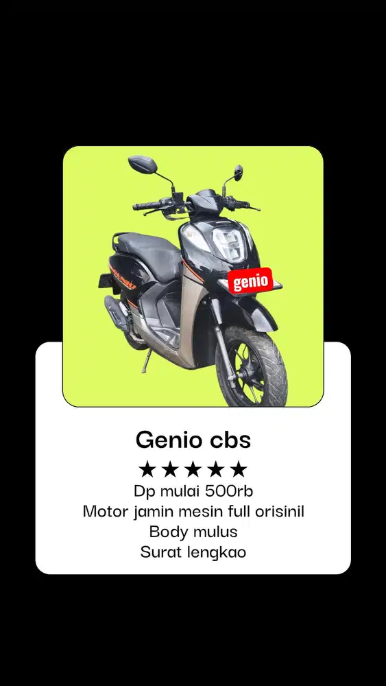 Dp 500rb Honda Genio Cbs (KTP daerah bs kredit) non iss