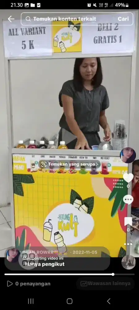 Jual both es dalgona dan teh solo