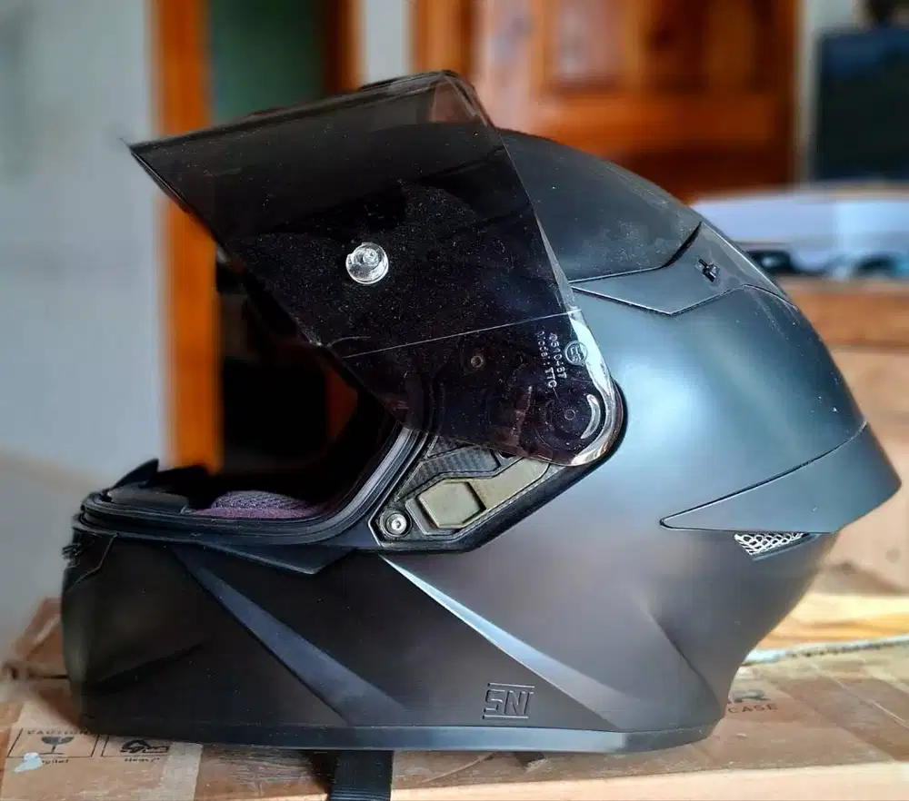 Helm KYT TT Course Full Black – Minus Visor, Busa Empuk ukuran M