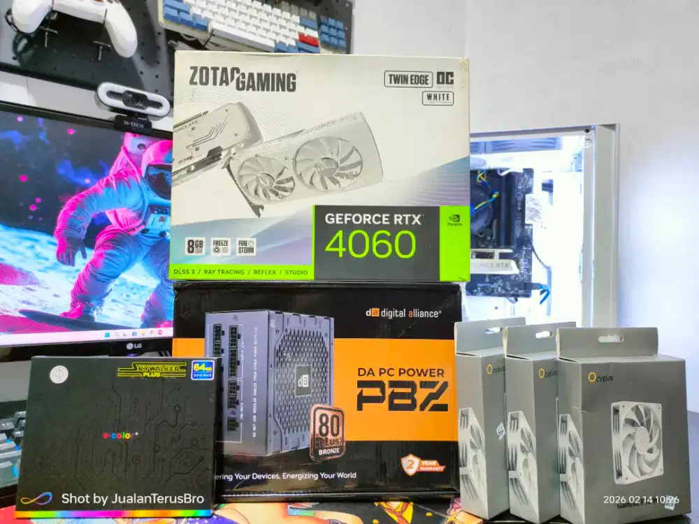 RAKITAN CPU PC RAM 64GB INTEL i5 12400 GEN 12 VGA RTX 4060 8GB WIFI 6