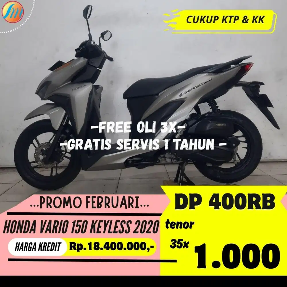 HONDA VARIO 150 KEYLESS 2020 DP HANYA 400RB ANGSURAN SANGAT TERJANGKAU