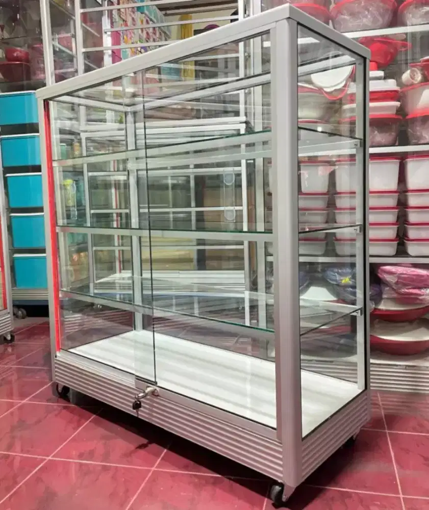 Etalase Baru 1 Meter Pakai Roda