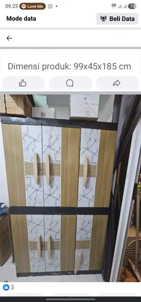 Jual cepat!! Lemari plastik 3 pintu