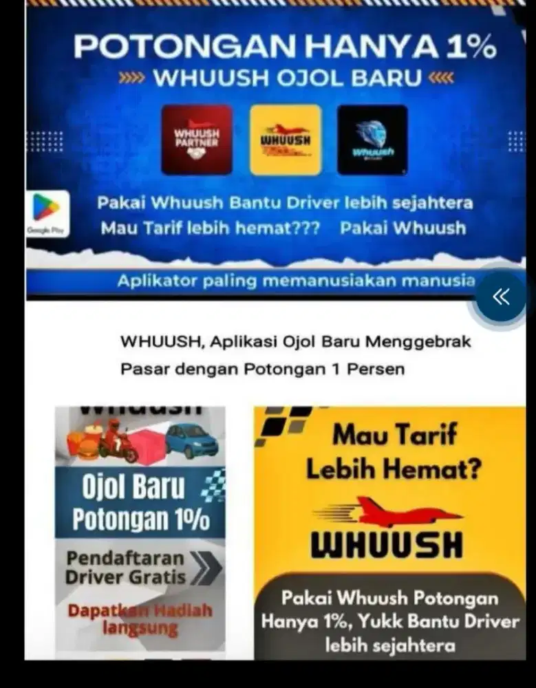 Driver ojek online terbaru whuush