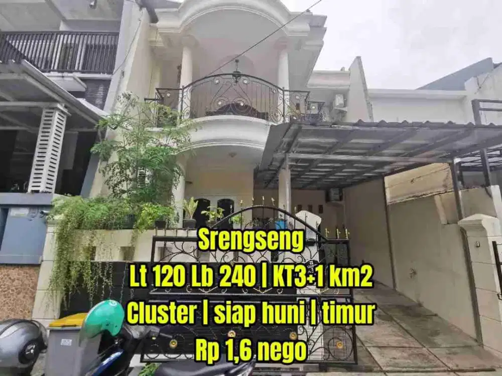 Lokasi emas! Siap huni! Rumah dalam cluster srengseng jakarta barat