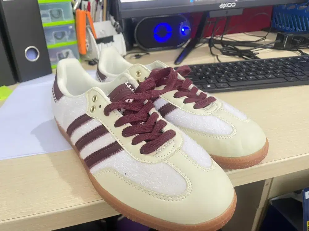 Adidas Samba x Wales Bonner Pony Hair Cream Maroon - Size 41