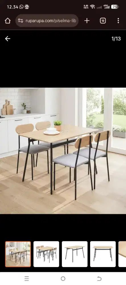 Promo murah meja makan set 4 kursi