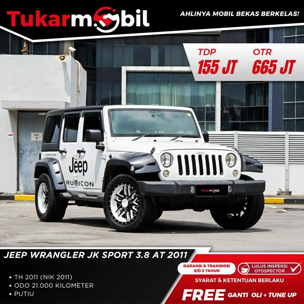 [BERGARANSI] JEEP WRANGLER JK SPORT 3.8 MATIC 4x4 TAHUN 2011 FACELIFT