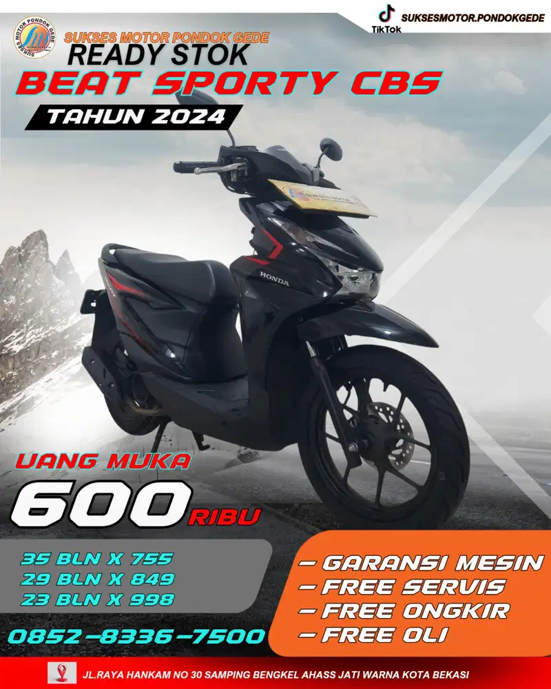 HONDA NEW BEAT SPORTY CBS TAHUN 2024 DP MULAI 600 RIBU