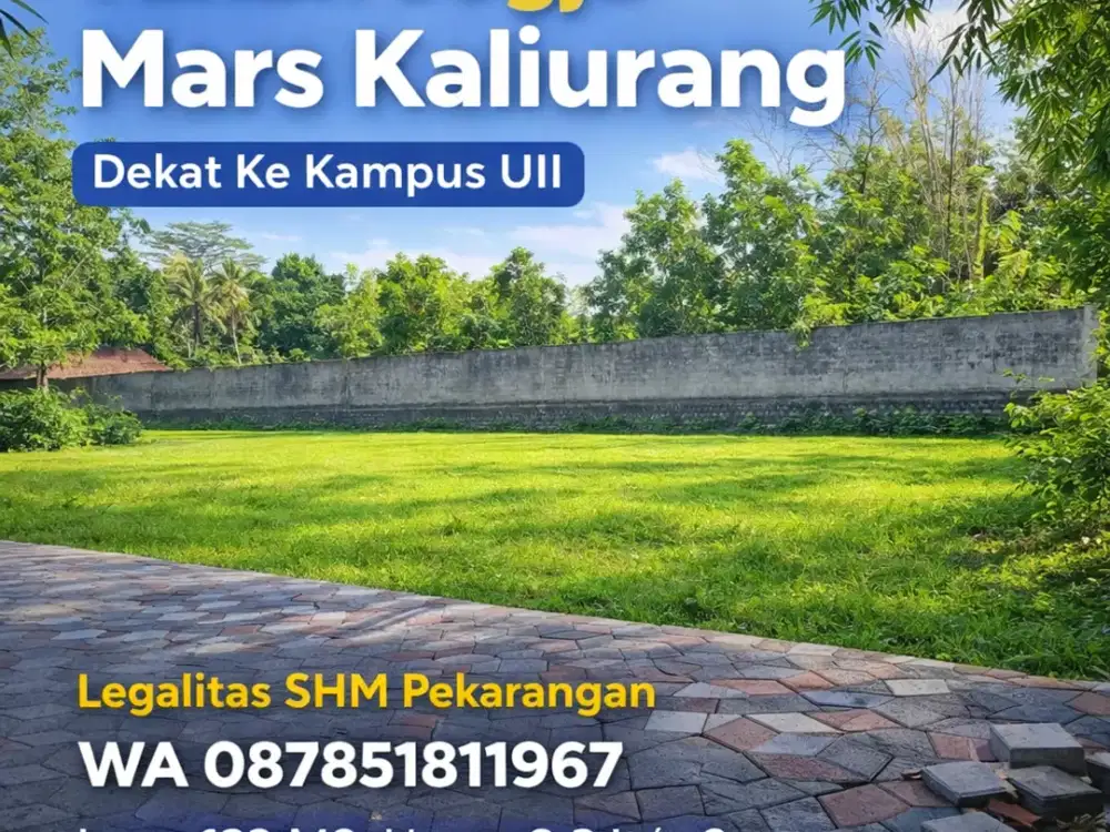 Tanah Jogja Kost Area Kampus UII Kaliurang SHM Pekarangan