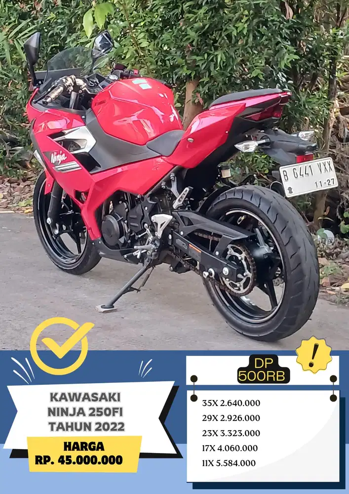 READY Kawasaki Ninja 250FI tahun 2022 DP 500rb