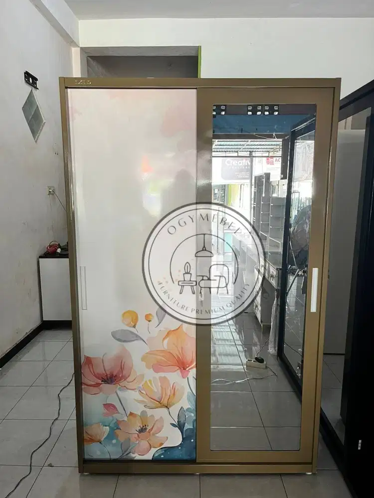 READY LEMARI PAKAIAN BESI 2 PINTU SLIDING GRATIS ANTAR