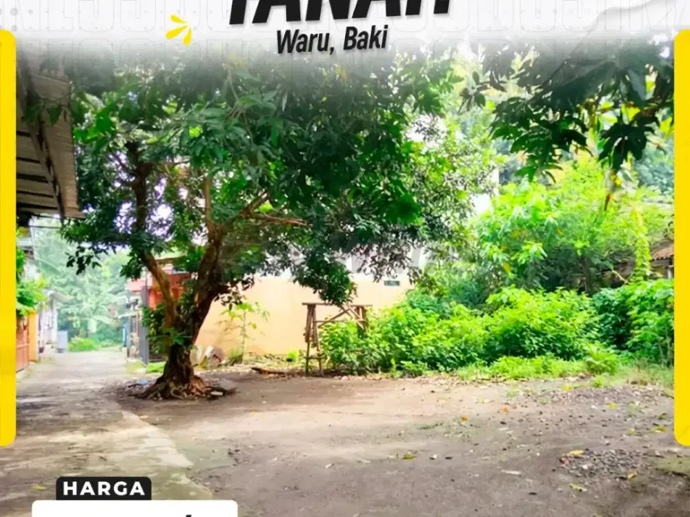 Dijual Tanah Kavling Siap Bangun Muka Lebar di Waru Baki Sukoharjo