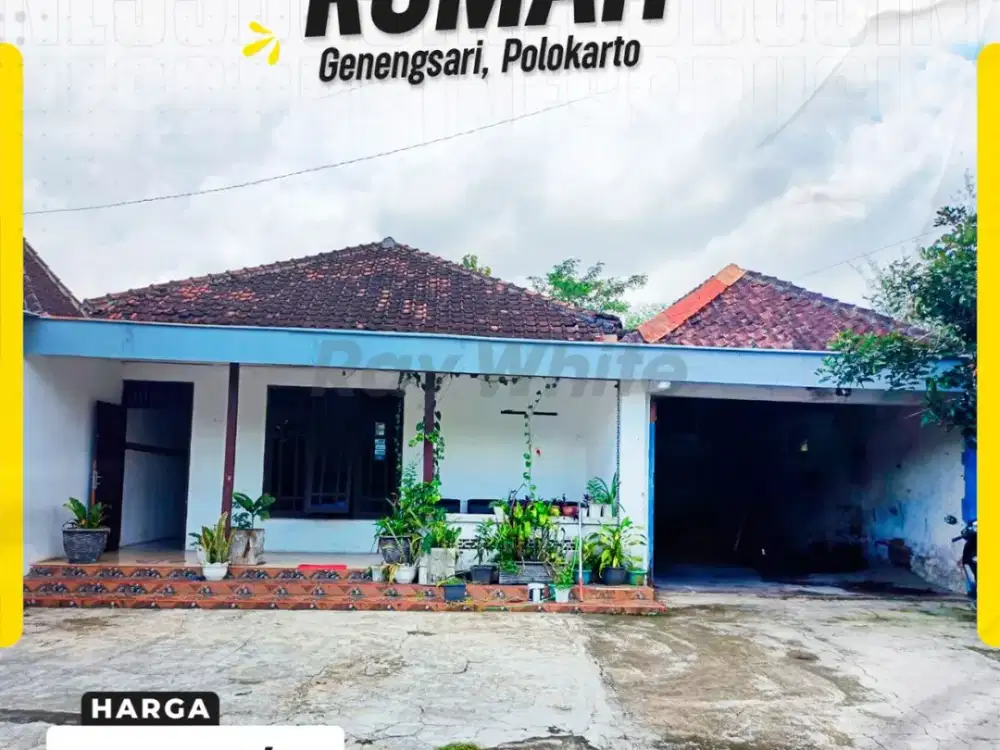 Dijual Rumah Halaman Luas Harga “Miring” di Genengsari Polokarto ( Rumah Jual Tanah, Rp.1,200,000 /m²)