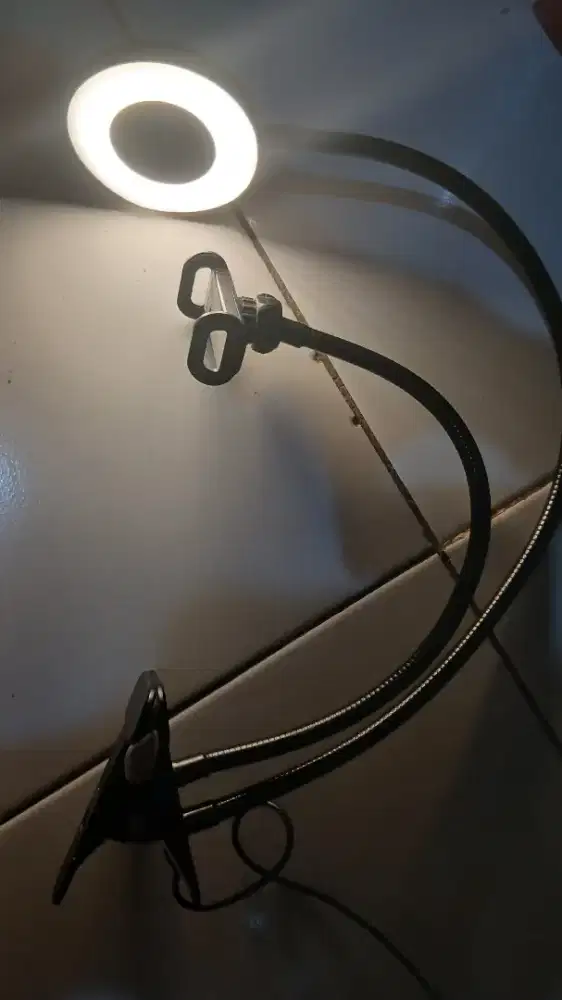 5Ring Light Jepit / Lampu Tik Tok Versi 2 / 3 Warna Lampu + Holder HP