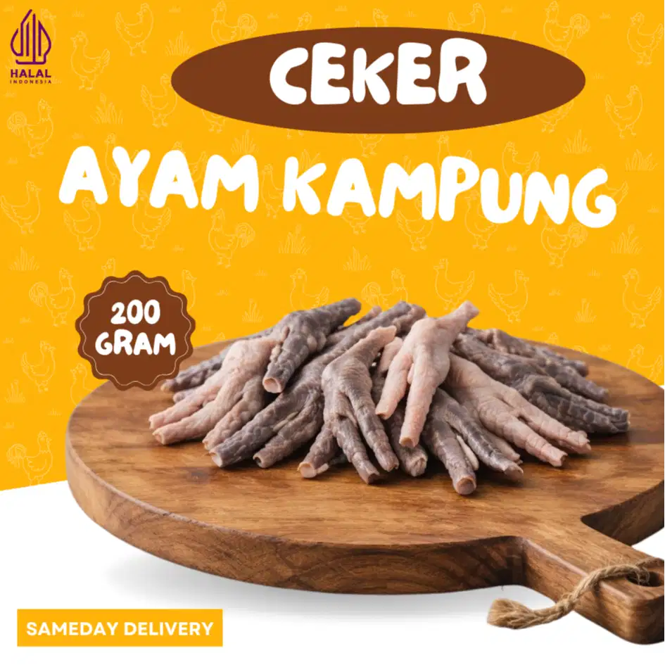 Ceker Ayam Kampung Segar 200gr : Bersih, Tanpa Pengawet, Siap Masak