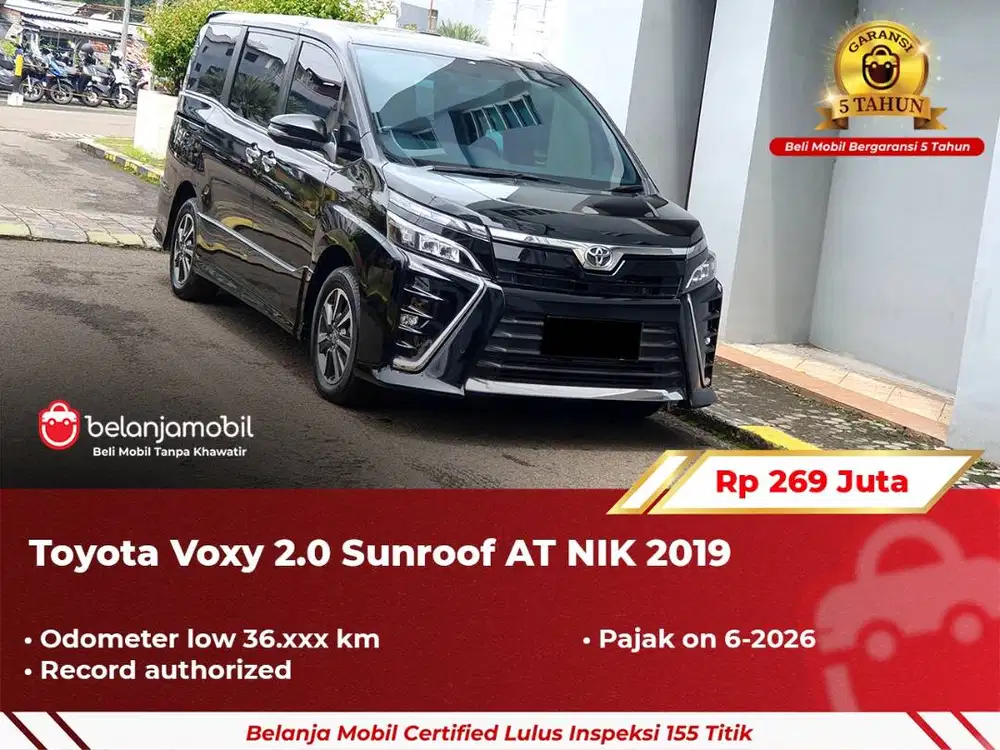 [ GARANSI 5TH ] Toyota Voxy 2.0 Sunroof AT 2019/2020
