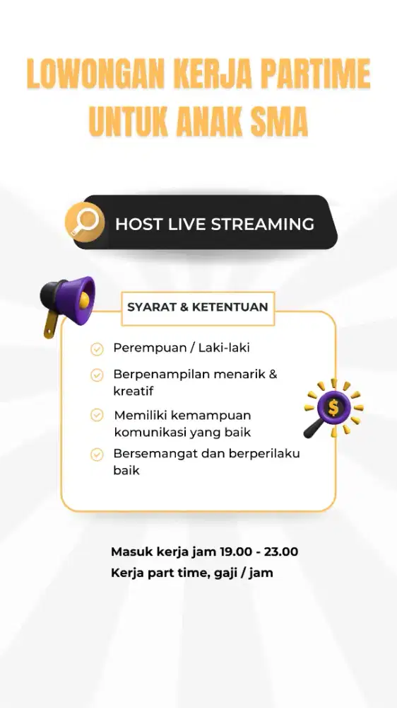 Lowongan kerja part time anak SMA