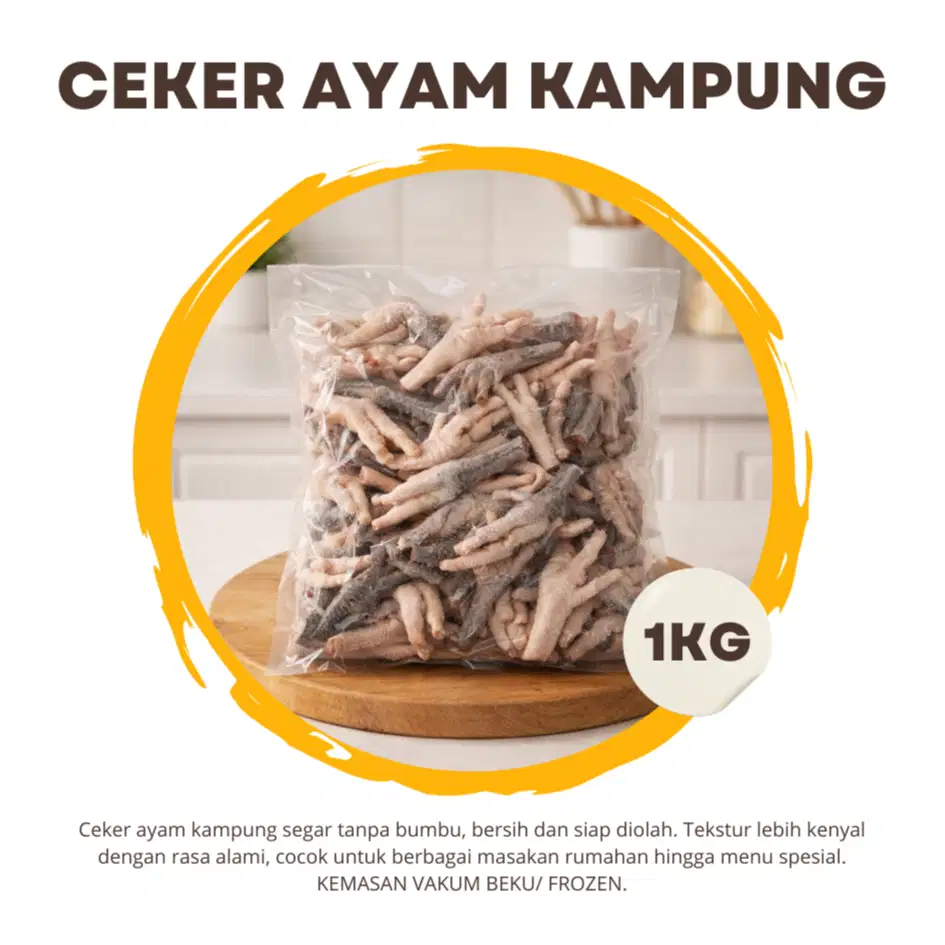 Ceker Ayam Kampung Segar 1KG : Bersih, Tanpa Pengawet, Siap Masak