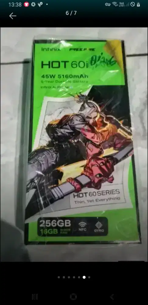 Infinix Hot 60i 8/258gb Fullset Mulus