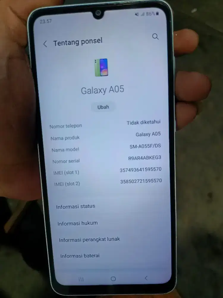 Samsung 05 ram 4/128 hp batangan no minus