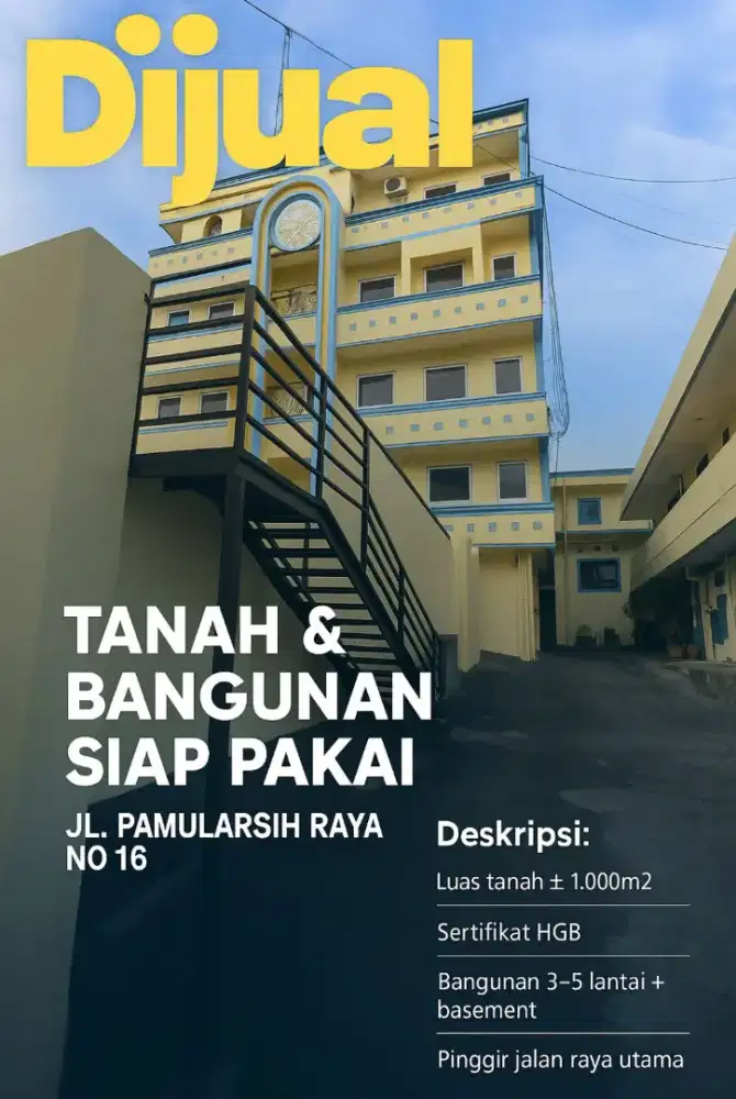 Jual Tanah Luas dan Bangunan Komersial