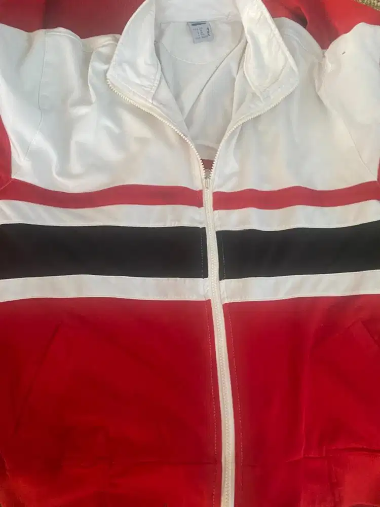 Jaket Fila original merah putih hitam