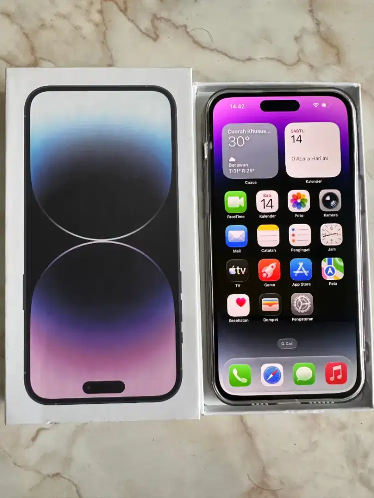 Iphone 14 Pro Max 256gb warna purple, Inter Resmi Beacukai