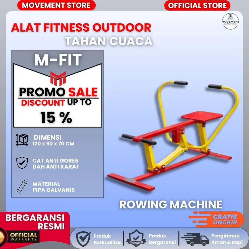 Jual Alat Fitness Outdoor Premium Rowing Machine Tahan Segala Cuaca